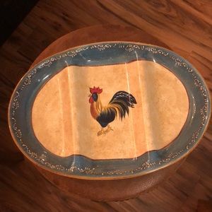 NOBLE EXCELLENCE ROOSTER CAFE 17 1/4"x12” Three-Section Oval Platter